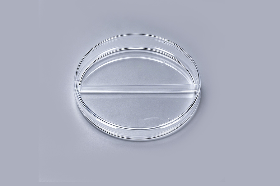 Boîte de Pétri en plastique à 2 compartiments